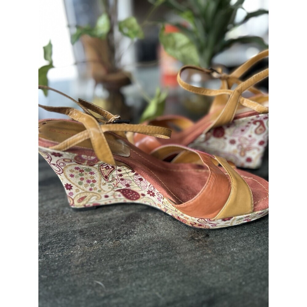 Bandolino Shoes Women's Size 7 1/2 M  Leather Slingback Wedge Heel So Cute
